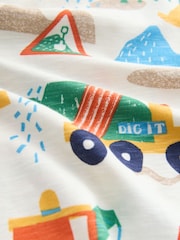 Blue/White Digger Short Sleeve T-Shirt and Shorts Set 2 Pack (3mths-7yrs) - Image 6 of 8