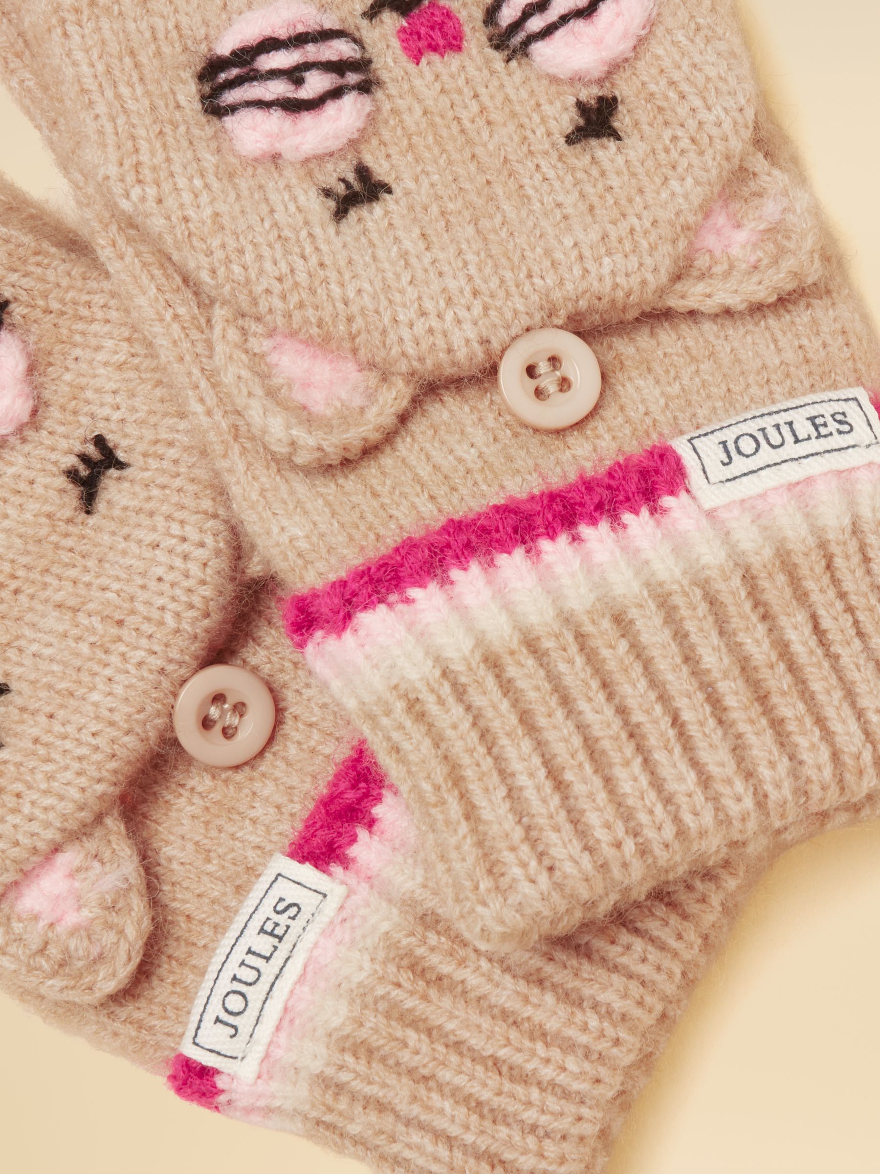 Buy Joules Fold-Over Oat Cat Character Gloves from Next Ireland