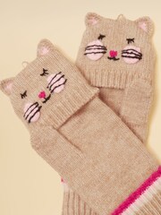 Joules Fold-Over Oat Cat Character Gloves - Image 4 of 4