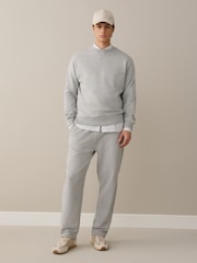 Grau meliert - Leichte Jersey-Jogginghose mit geradem Schnitt - Bild 2 von 6