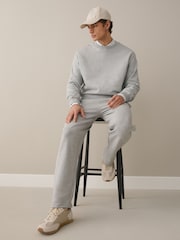 Grau meliert - Leichte Jersey-Jogginghose mit geradem Schnitt - Bild 3 von 6