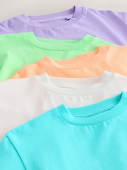 White/Blue/Orange/Green/Purple Acid Wash Relaxed Fit Short Sleeve T-Shirts 5 Pack (3mths-7yrs) - Image 9 of 9
