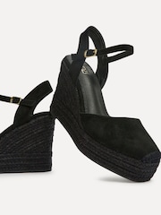 Linzi Black True Closed Toe Espadrille High Wedge - Image 4 of 4