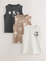 Black Palm Trees - Graphic Vests 3 Pack (3mths-7yrs) - Imagen 1 de 7