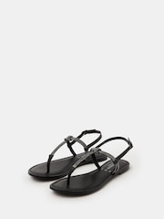 Accessorize Black Diamante Strappy Sandals - Image 1 of 2