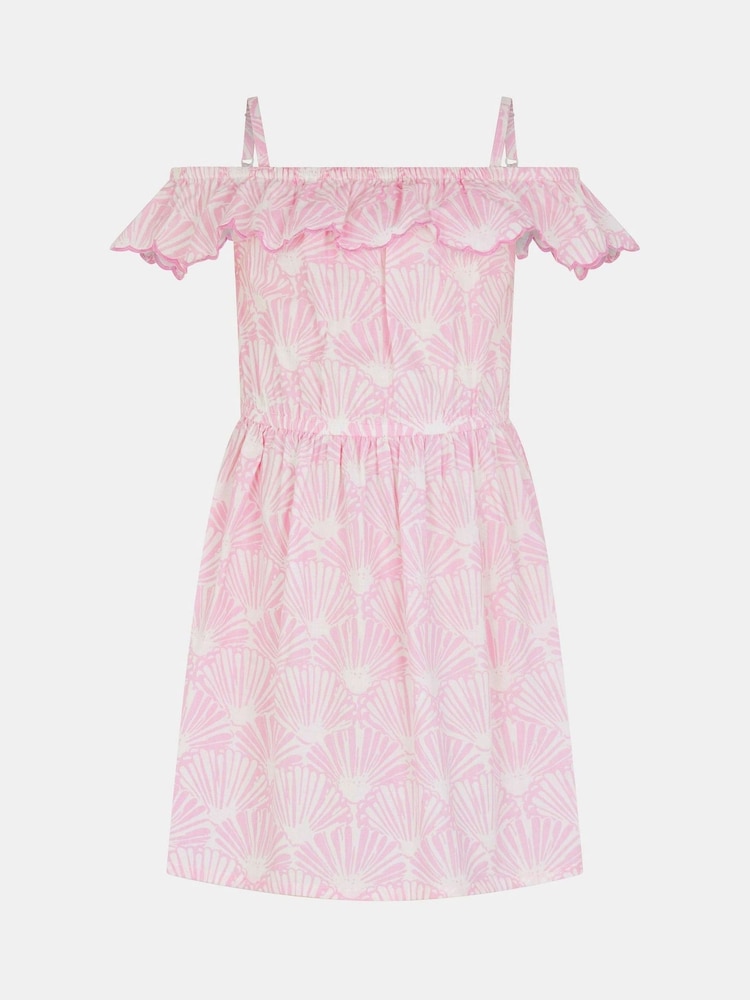 Angels By Accessorize Purple Girls Shell Print Dress - Image 1 of 2 Angels By Accessorize Purple Girls Shell Print Dress - Image 1 of 2