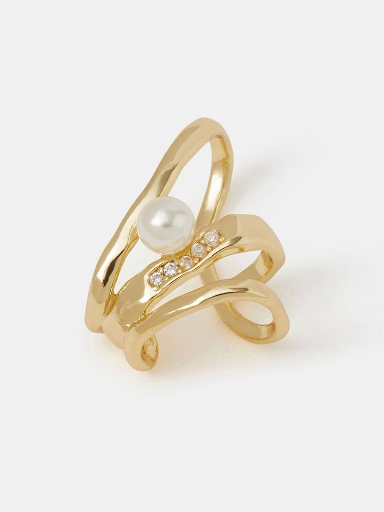Accessorize 14ct Plated Pearl Ear Cuff - Slika 1 iz 1