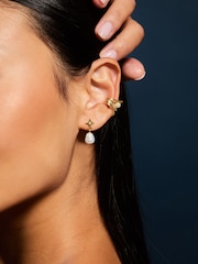 Accessorize Gold Tone 14ct Plated Pearl Ear Cuff - Image 4 of 4