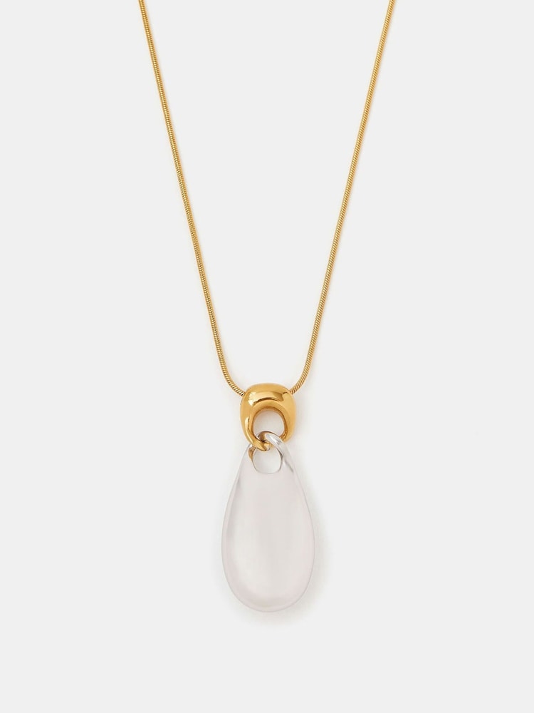 Accessorize Gold Tone Stainless Steel Mixed Metal Pendant Necklace - Image 1 of 2 Accessorize Gold Tone Stainless Steel Mixed Metal Pendant Necklace - Image 1 of 2