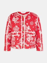 Angels By Accessorize Red Girls Paisley Print Quilted Jacket - Image 1 of 2