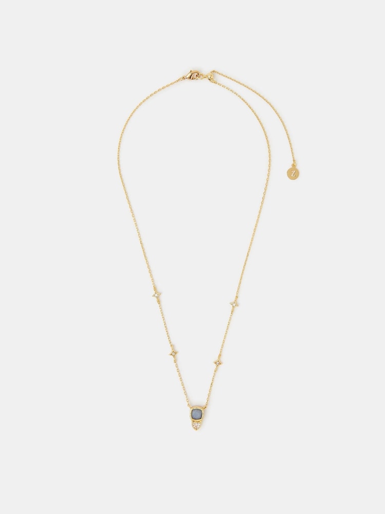 Accessorize Gold Tone 14ct Plated Star Stone Pendant Necklace - Image 2 of 3 Accessorize Gold Tone 14ct Plated Star Stone Pendant Necklace - Image 2 of 3