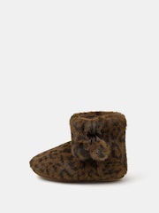 Accessorize Animal Fluffy Leopard Slipper Boots - Image 2 of 4