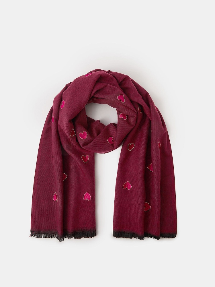 Accessorize Heart Embroidered Blanket Scarf - صورة 1 من 2