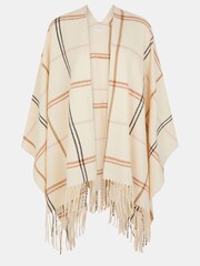 Accessorize Natural Check Print Poncho - Image 5 of 5