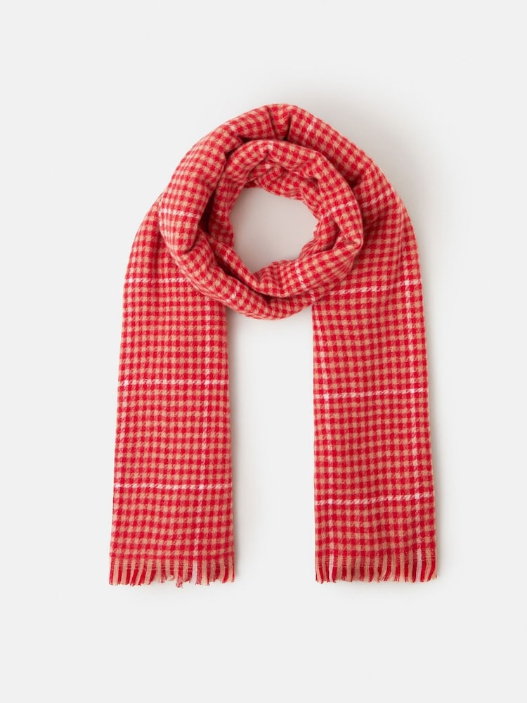 Accessorize Red Houndstooth Blanket Scarf - Image 1 of 2