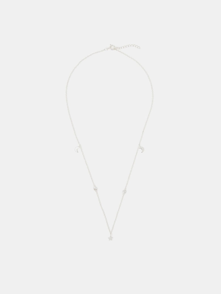 Accessorize Silver Tone Sterling Star Station Necklace - Image 2 of 3 Accessorize Silver Tone Sterling Star Station Necklace - Image 2 of 3