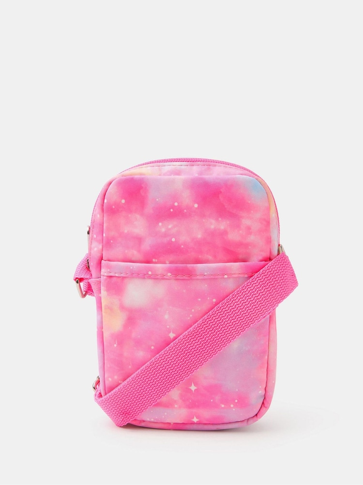 Angels By Accessorize Pink Girls Galaxy Print Cross-Body Bag - Image 1 of 3