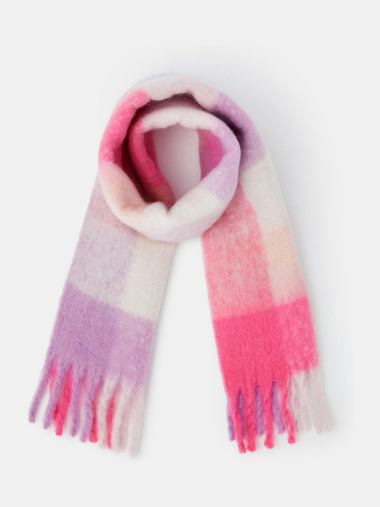 Angels By Accessorize Pink Girls Check Blanket Scarf - Image 1 of 1