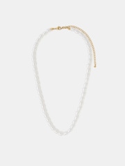 Accessorize Gold Tone Stainless Steel Faux Pearl Necklace - Image 2 of 3