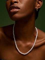 Accessorize Gold Tone Stainless Steel Faux Pearl Necklace - Image 3 of 3