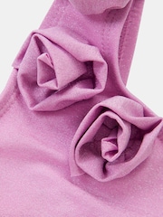 Angels By Accessorize Purple Girls Flower Corsage Swimsuit - Image 3 of 3