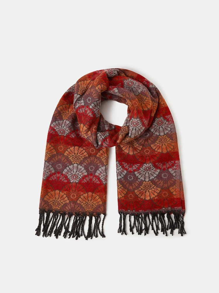Accessorize Red Flower Deco Blanket Scarf - Image 1 of 1