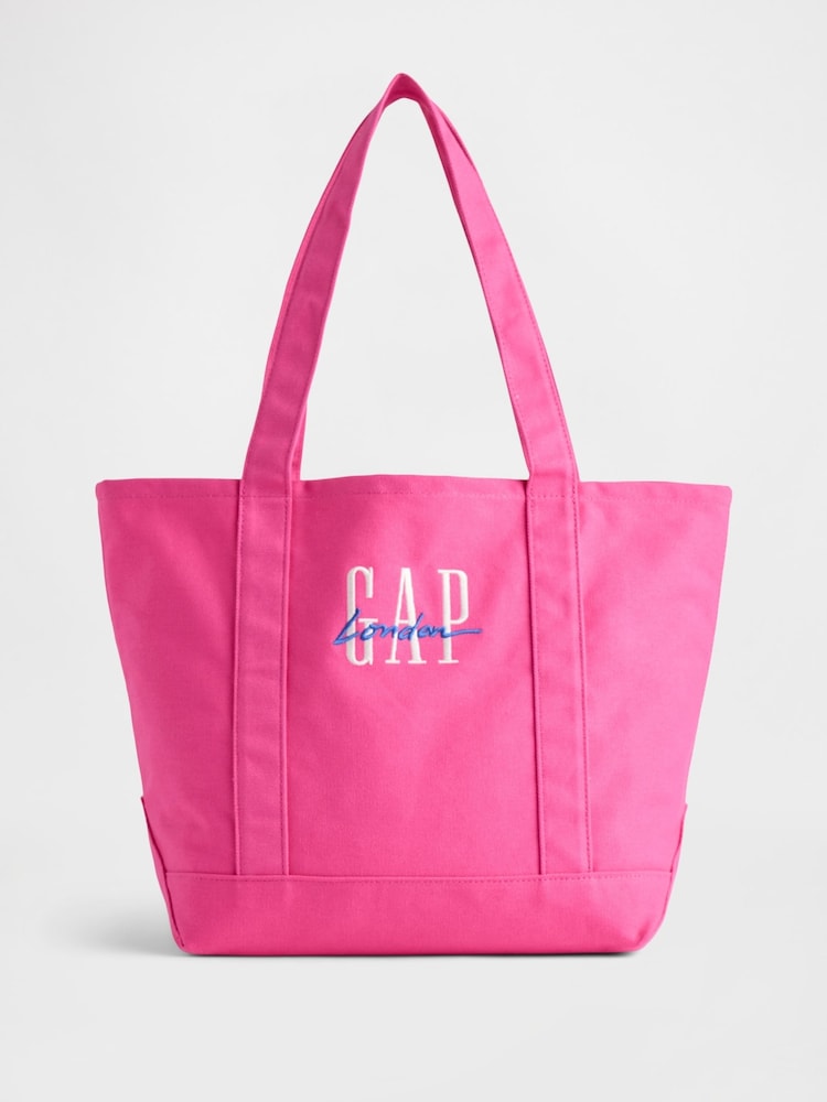Gap Pink London Logo Canvas Tote Bag - Image 1 of 3 Gap Pink London Logo Canvas Tote Bag - Image 1 of 3