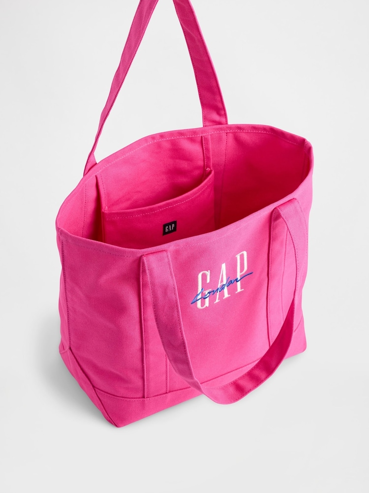Gap Pink London Logo Canvas Tote Bag - Image 3 of 3 Gap Pink London Logo Canvas Tote Bag - Image 3 of 3