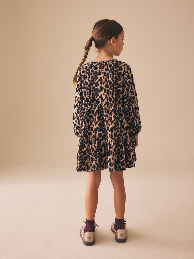 Robe Next Fille 3-4 Ans - Multicolore Imprimé Animal - Manches Longues, Coton