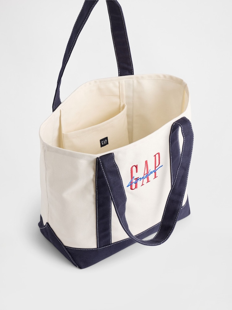 Gap White London Logo Canvas Tote Bag - Image 3 of 3 Gap White London Logo Canvas Tote Bag - Image 3 of 3