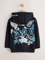 Black Skate Cherub Graphic Zip Through Hoodie (3-16yrs) - Image 2 of 4