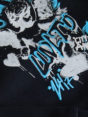 Black Skate Cherub Graphic Zip Through Hoodie (3-16yrs) - Image 4 of 4