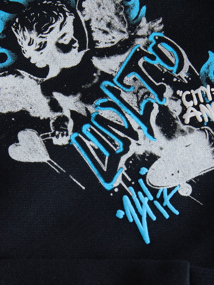 Black Skate Cherub Graphic Zip Through Hoodie (3-16yrs) - Image 4 of 4