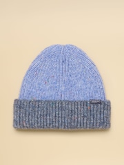 Joules Colourblock Blue Beanie Hat - Image 1 of 3
