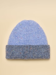 Joules Colourblock Blue Beanie Hat - Image 2 of 3
