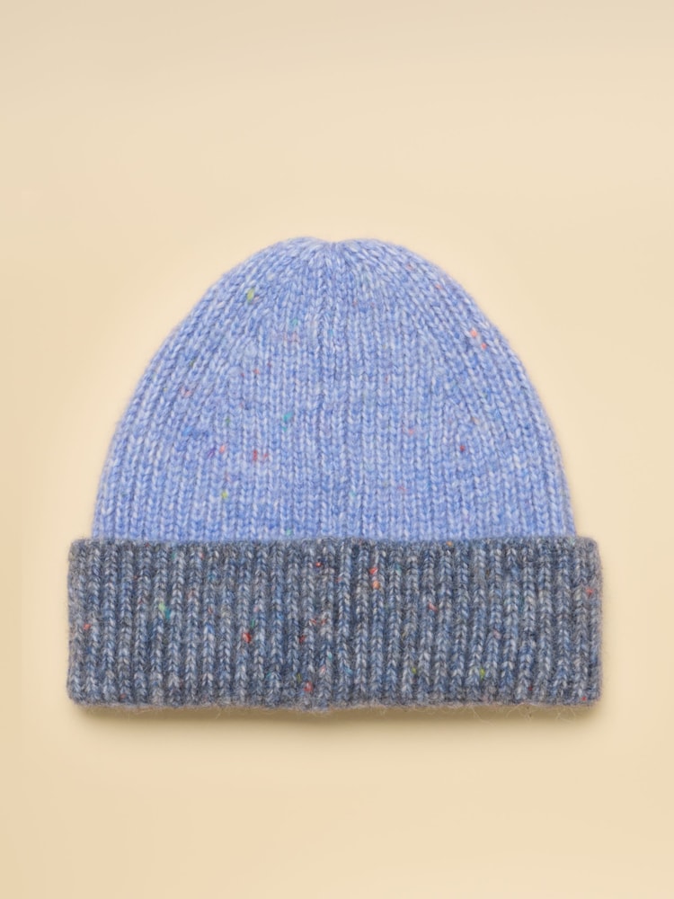 Joules Colourblock Blue Beanie Hat - Image 2 of 3 Joules Colourblock Blue Beanie Hat - Image 2 of 3