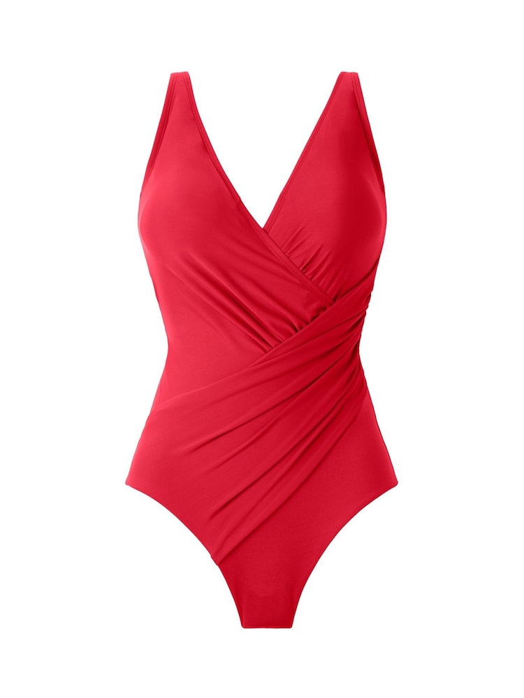 Miraclesuit Soft Cup Wrap Fronted Tummy Control Red Swimsuit - Image 6 of 6