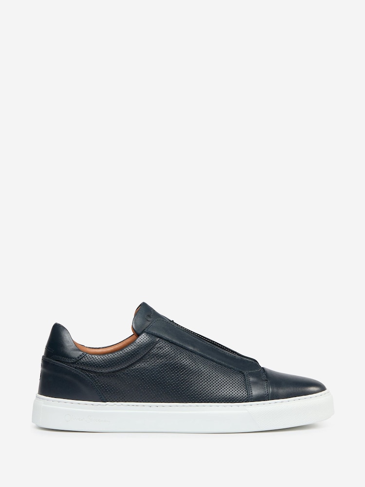 Oliver Sweeney Blue Perforated Lace Free Trainers - Image 1 of 5 Oliver Sweeney Blue Perforated Lace Free Trainers - Image 1 of 5