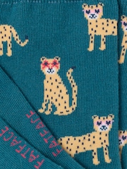 FatFace Teal Blue Leopard Socks - Image 2 of 2