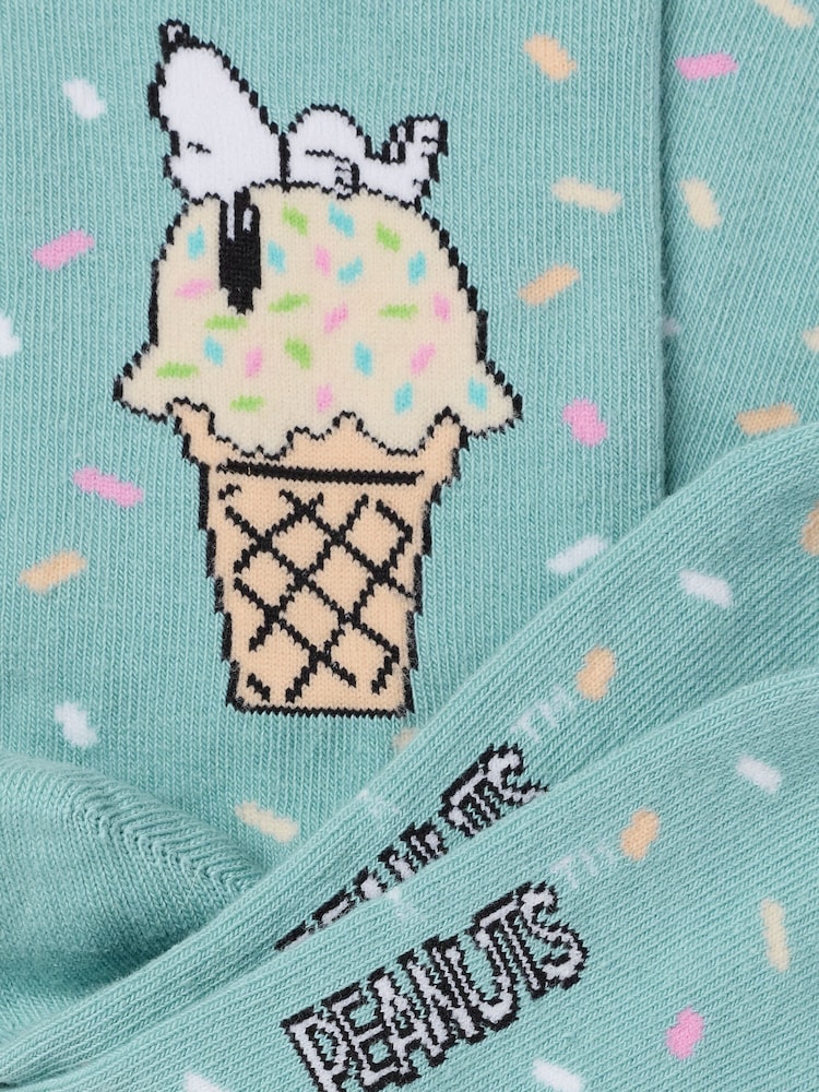 FatFace Green Haze Snoopy Ice Cream Socks - Image 2 of 2