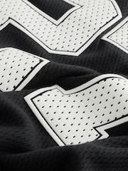 Nyeusi/Nyeupe - Varsity Short Sleeve T-Shirt (3-16yrs) - Picha 3 kati ya 4