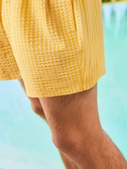 Yellow Stripe Seersucker 5 Inch Swim Shorts - Image 5 of 5
