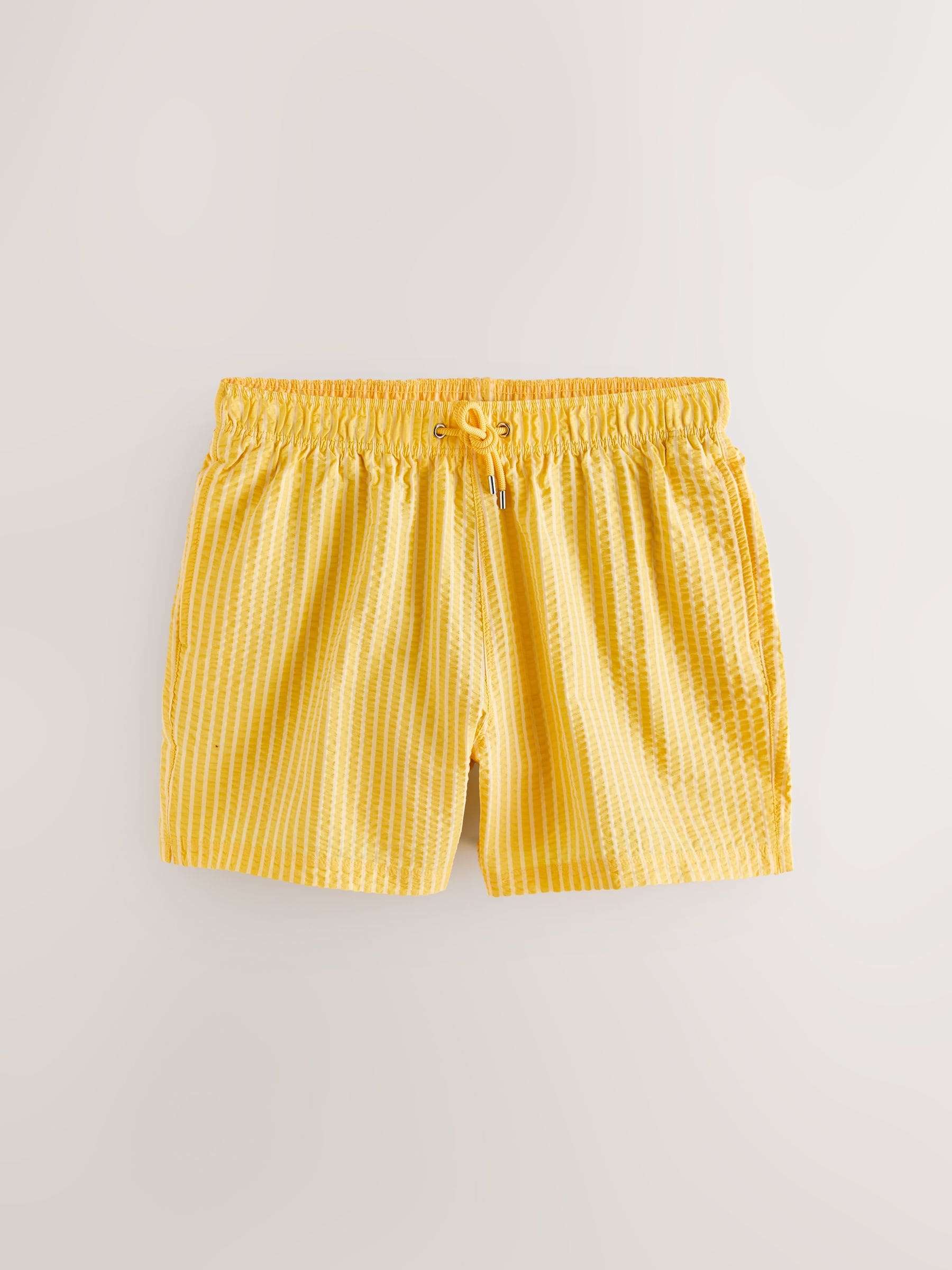 Buy Yellow Stripe Seersucker 5 Inch Swim Shorts from the Next UK