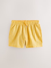 Yellow Stripe Seersucker 5 Inch Swim Shorts - Image 6 of 9