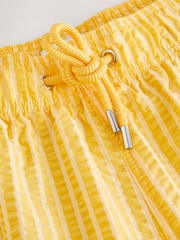 Yellow Stripe Seersucker 5 Inch Swim Shorts - Image 7 of 9