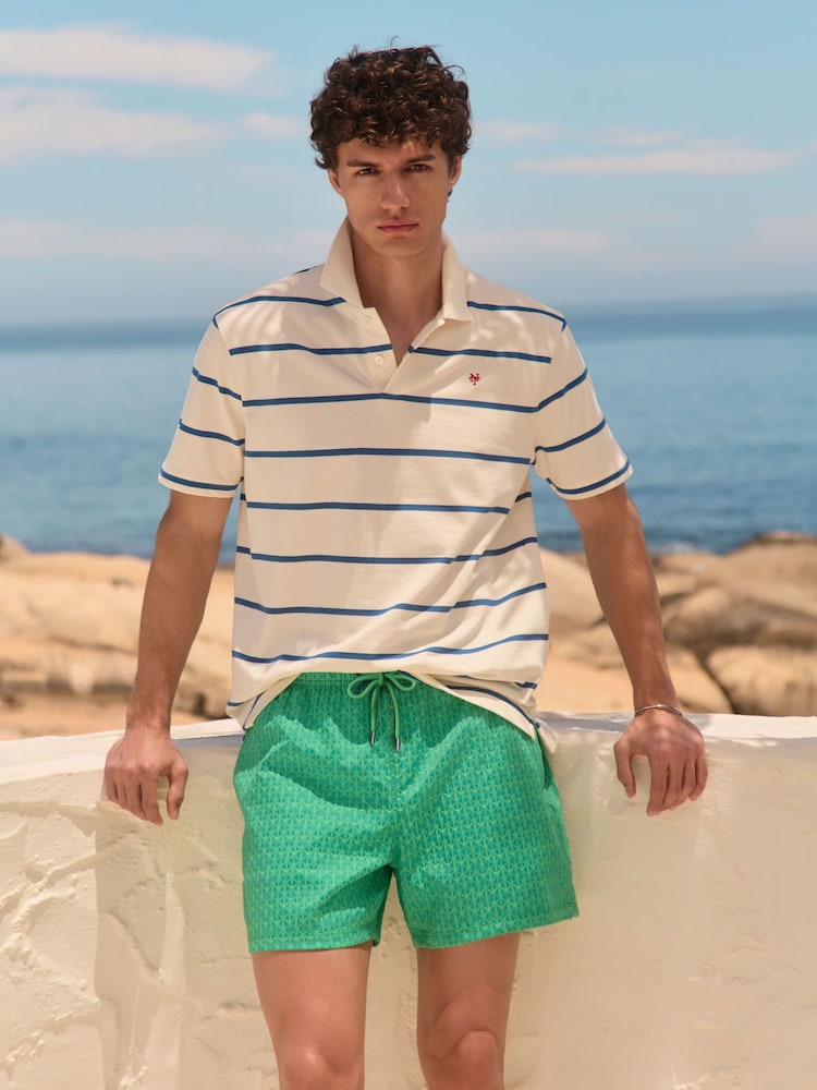 Bright Green Textured 5 Inch Swim Shorts - Image 2 of 9