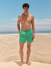 Bright Green Textured 5 Inch Swim Shorts - Image 3 of 9