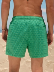 Bright Green Textured 5 Inch Swim Shorts - Image 5 of 9