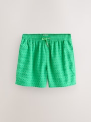 Bright Green Textured 5 Inch Swim Shorts - Image 6 of 9