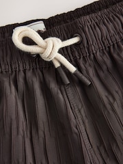 Chocolate Brown Textured 5 Inch Swim Shorts - Image 9 of 11